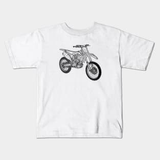 CRF250R Motorcycles Blueprint Sketch Art Kids T-Shirt